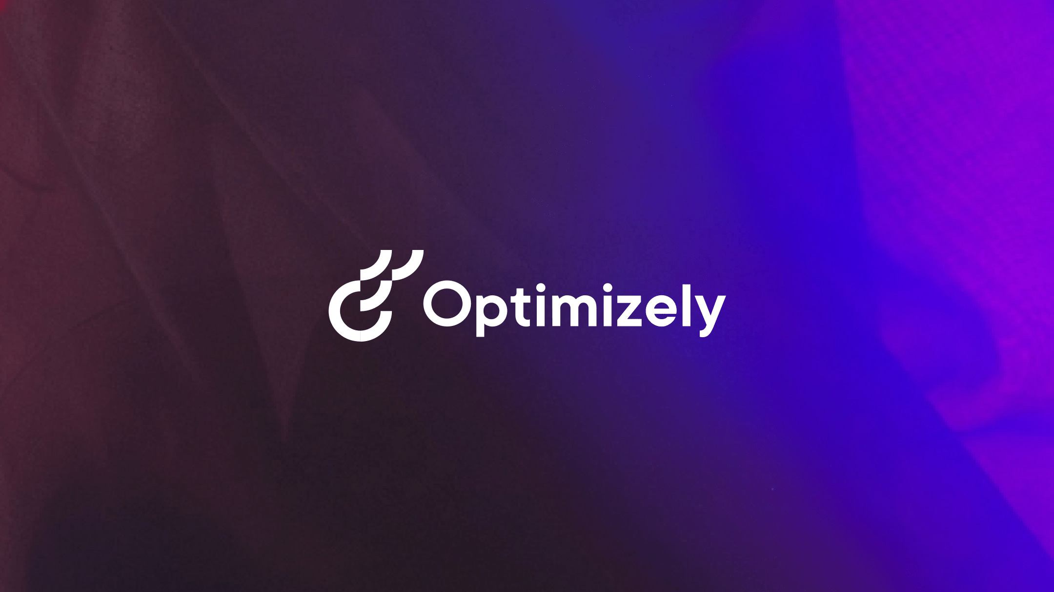 White Optimizely logo on a black and blue background